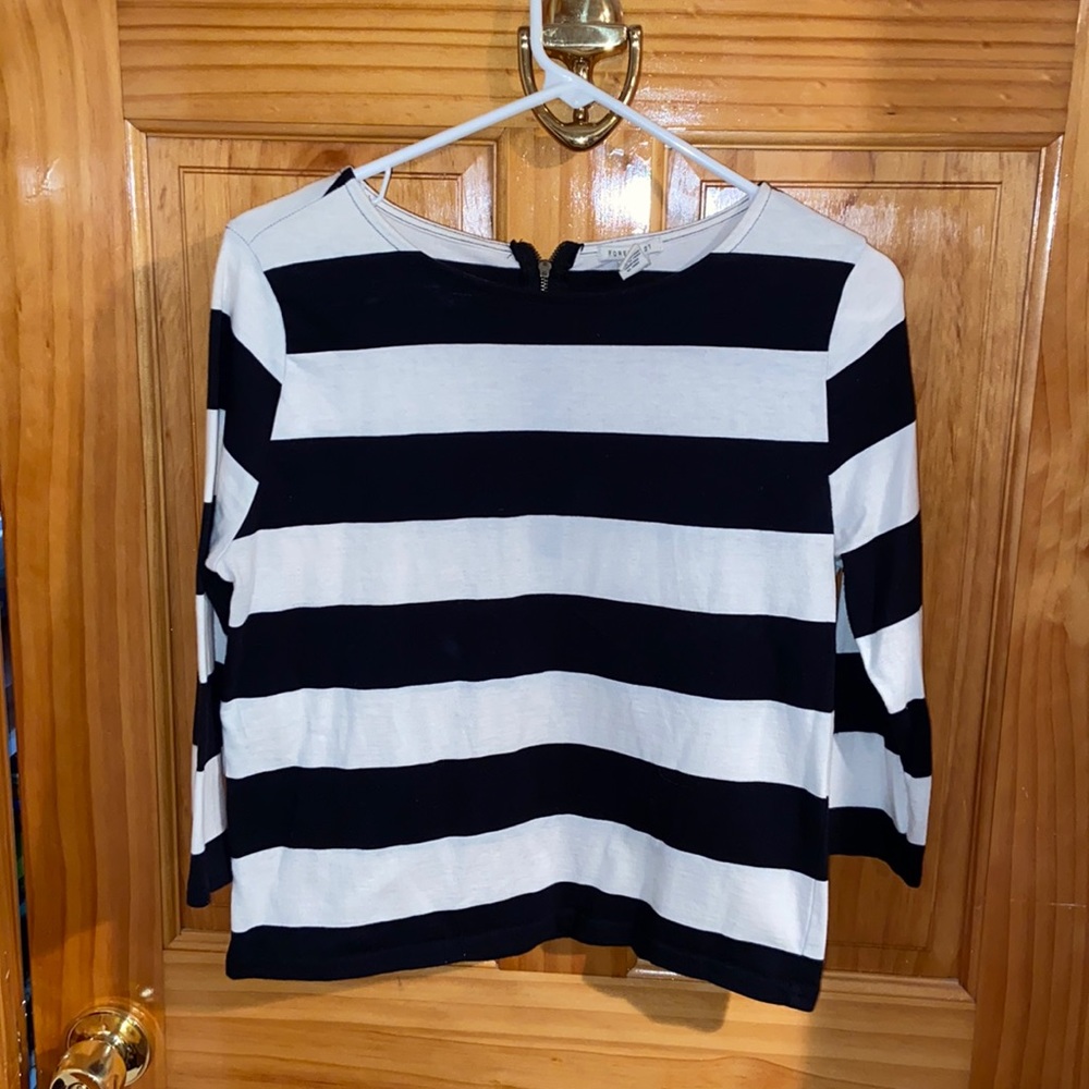 Black and white striped top